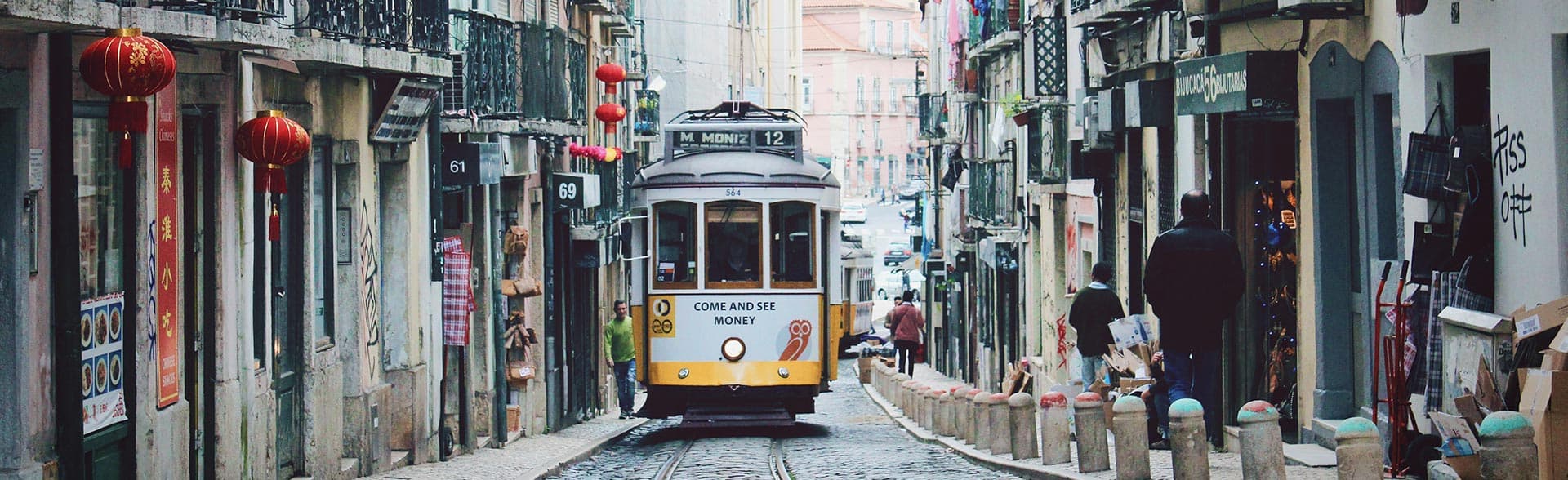 Tram on a Lisbon street