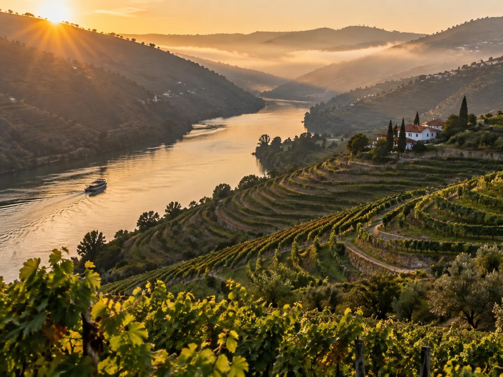 Vinhas em terraços no Vale do Douro
