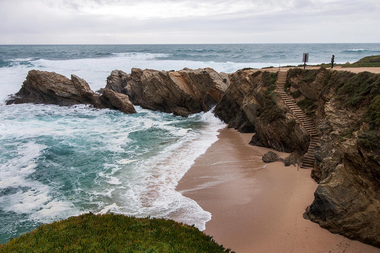 Beach between cliffs on the Atlantic coast