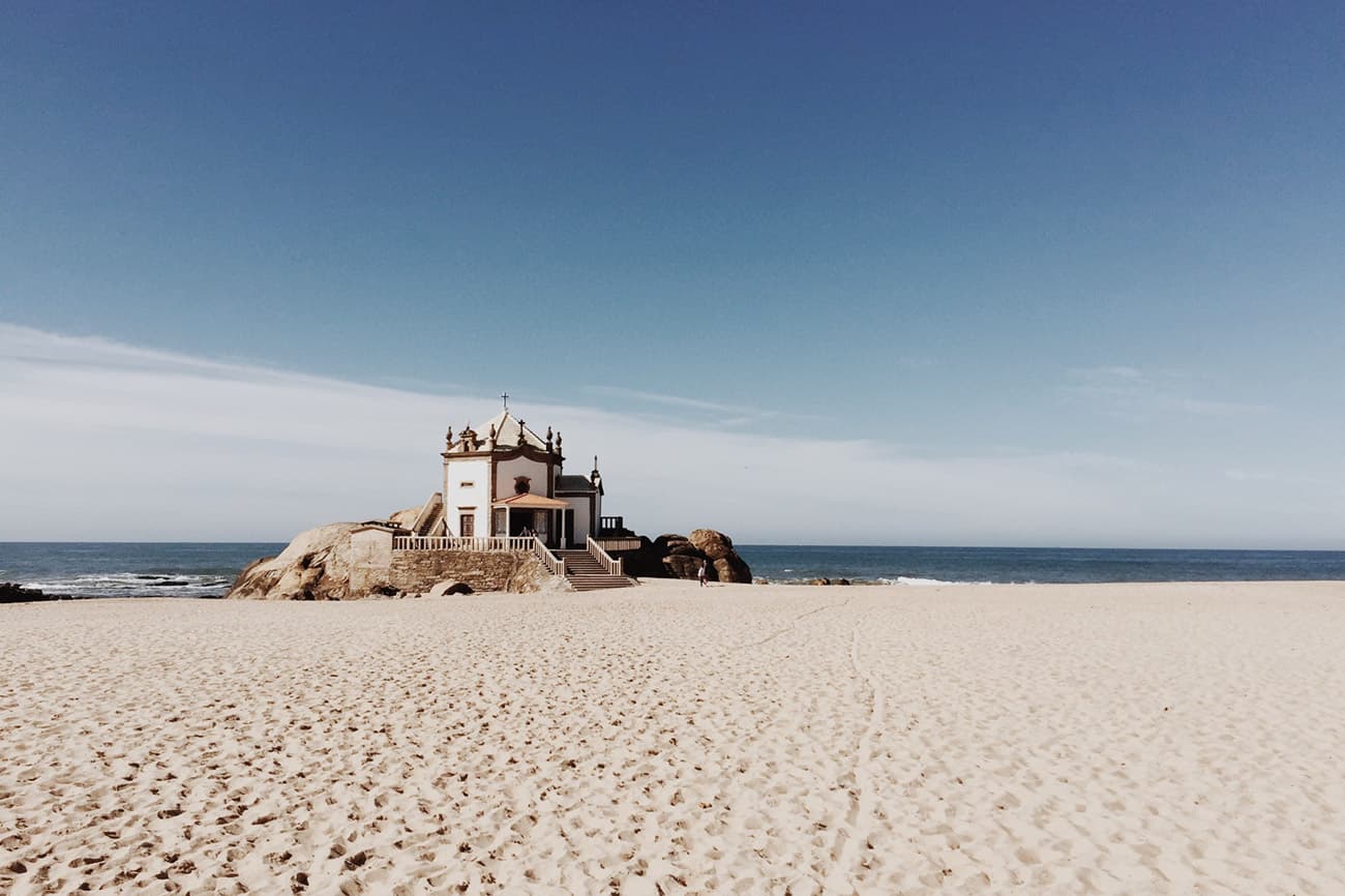 Chapel on a rock by the beach